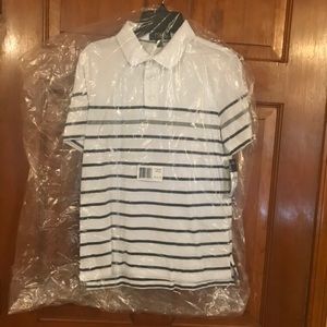 NWT, Boys Ralph Lauren Polo white stripped Navy,